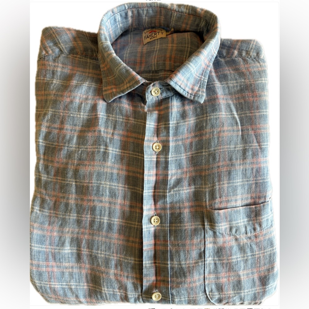 Faherty Brand- Laguna Shirt- 100% Linen Men’s Large